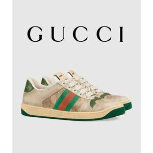 GUCCI Women’s Screener Leather Sneakers SIZE 8 IN BOX